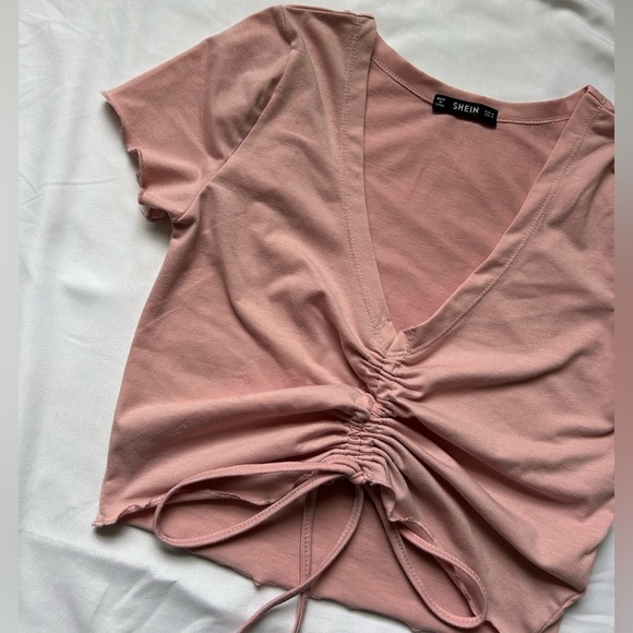 SHEIN V-Neck Crop Top with Adjustable Strings - Picture 2 of 7